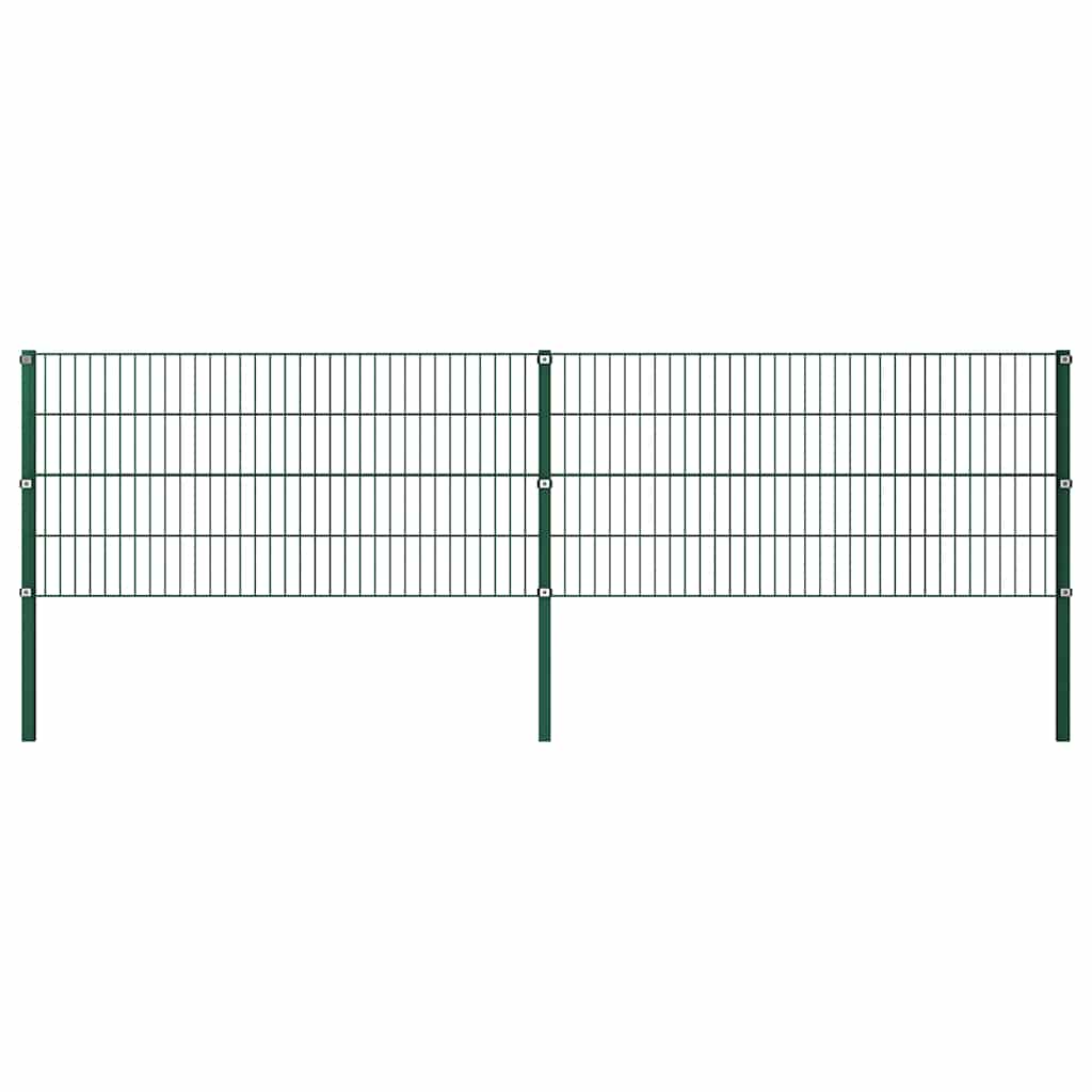 Panel De Valla Con Postes De Hierro 1040X Verde