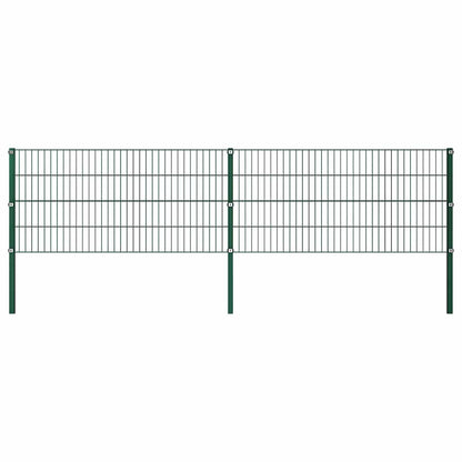 Panel De Valla Con Postes De Hierro 1040X Verde