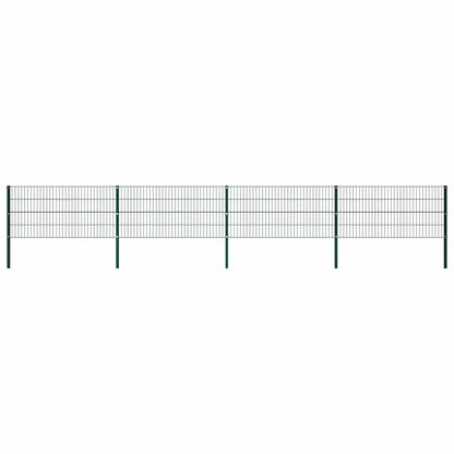 Panel De Valla Con Postes De Hierro 1040X Verde