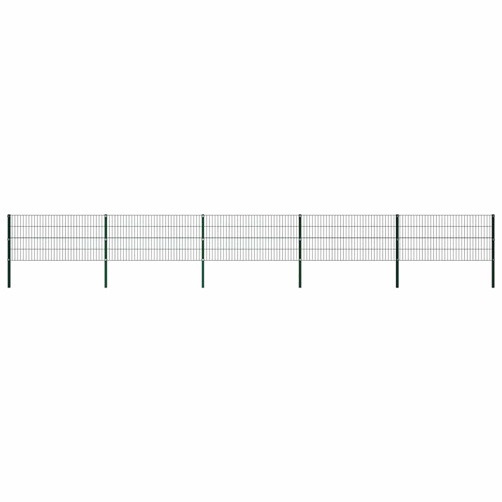 Panel De Valla Con Postes De Hierro 1040X Verde