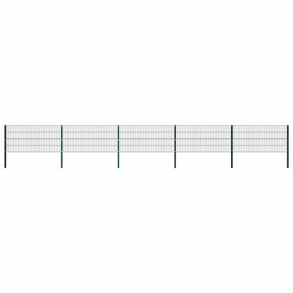 Panel De Valla Con Postes De Hierro 1040X Verde
