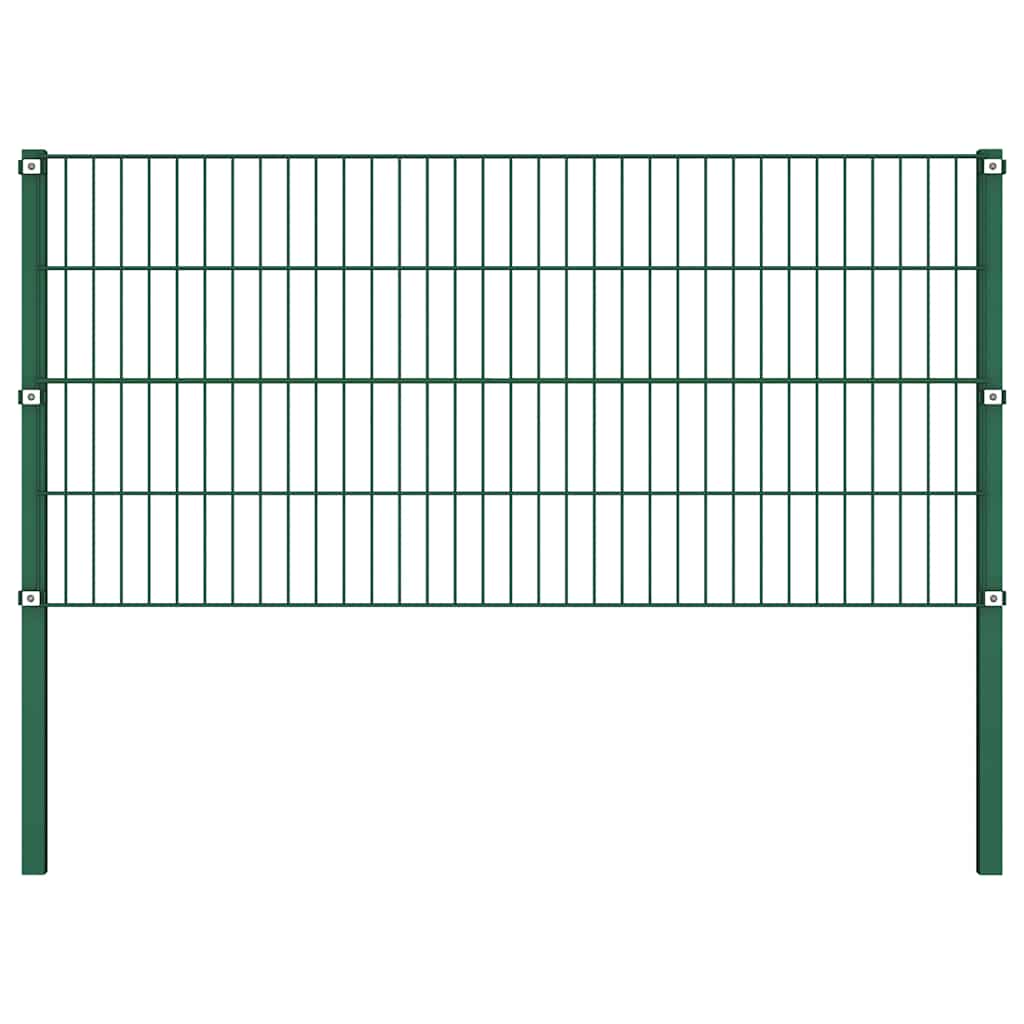 Panel De Valla Con Postes De Hierro 1040X Verde