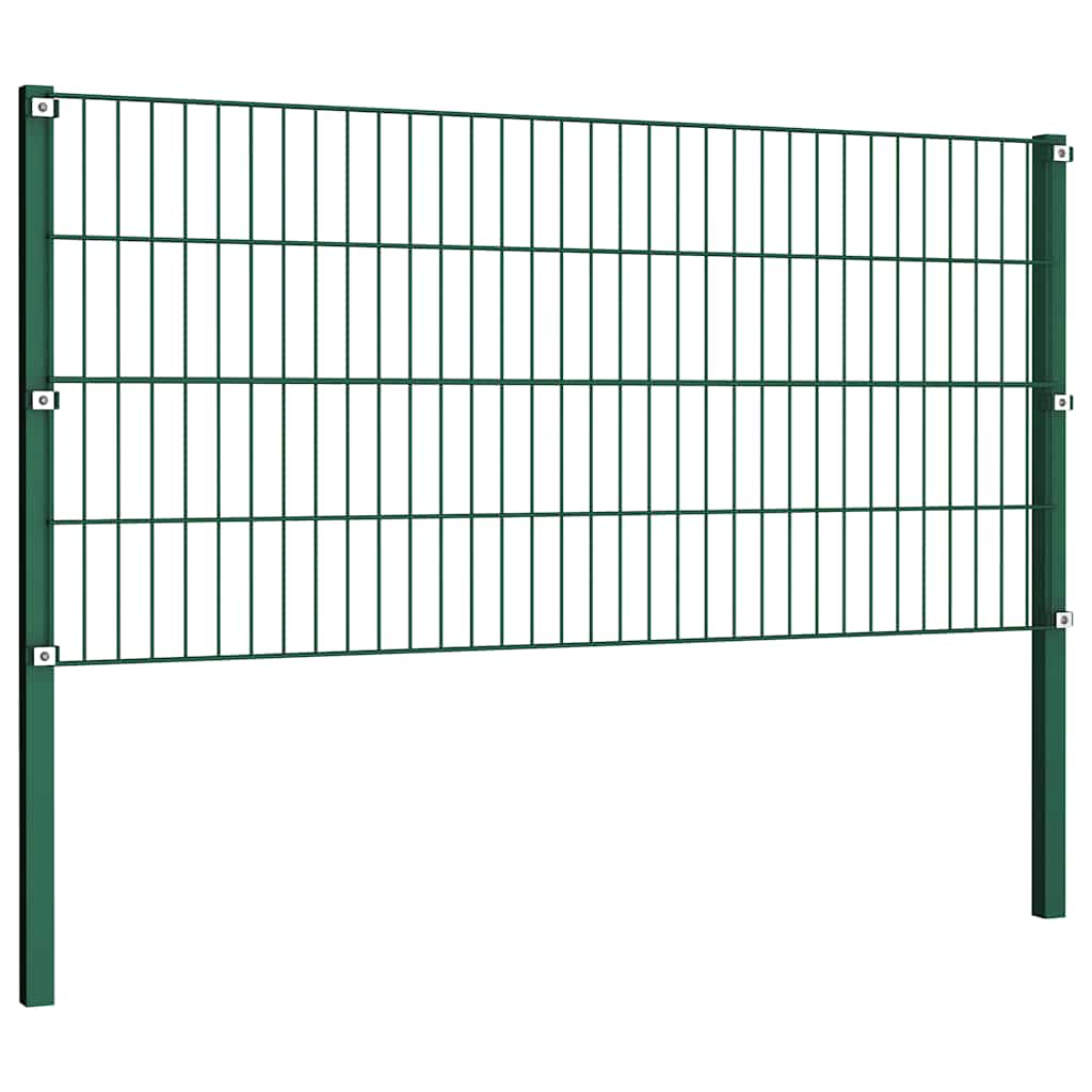 Panel De Valla Con Postes De Hierro 1040X Verde
