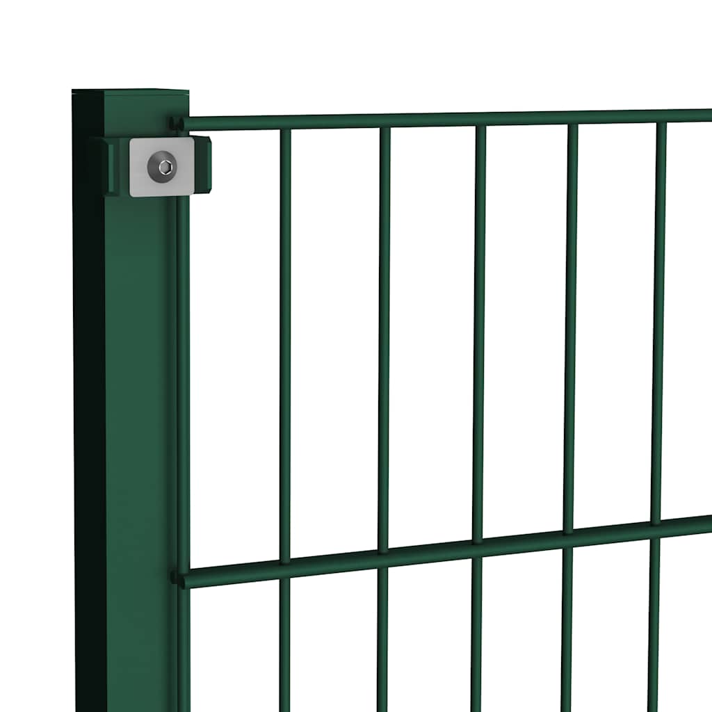 Panel De Valla Con Postes De Hierro 1040X Verde