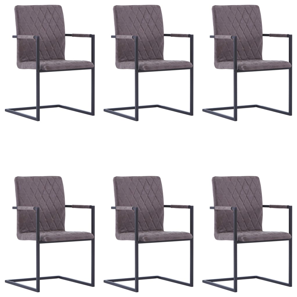 Sillas De Comedor Voladizas 2 Uds Cuero Sintético