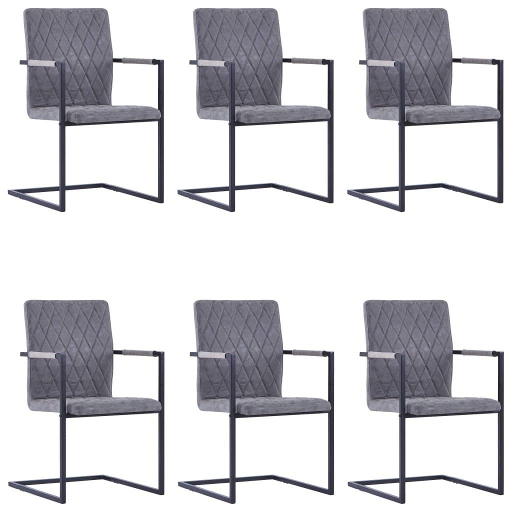 Sillas De Comedor Voladizas 2 Uds Cuero Sintético