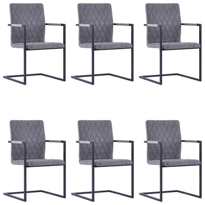 Sillas De Comedor Voladizas 2 Uds Cuero Sintético