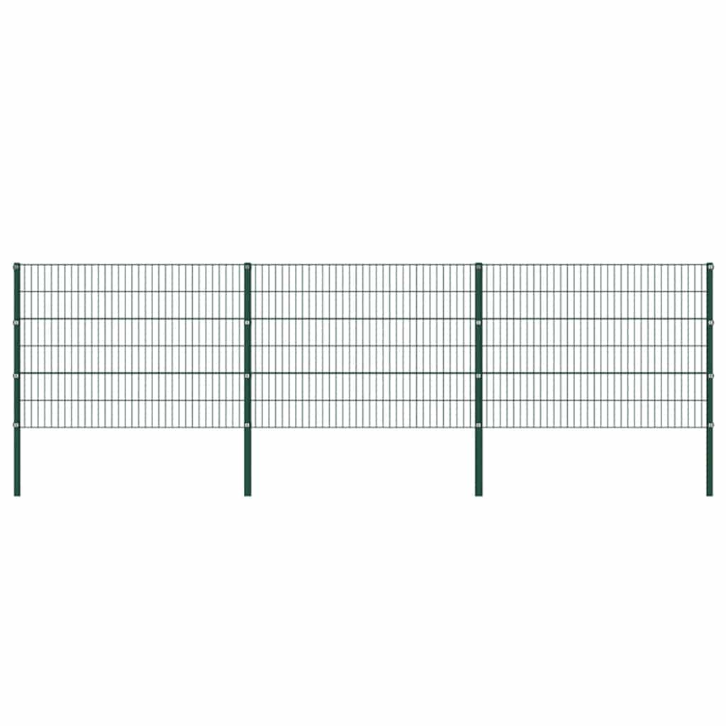 Panel De Valla Con Postes De Hierro 1040X Verde