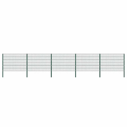 Panel De Valla Con Postes De Hierro 1040X Verde