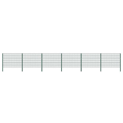 Panel De Valla Con Postes De Hierro 1040X Verde