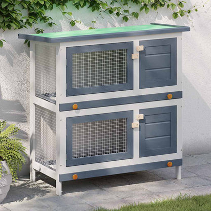 Casa De Animales Pequeños Jaula Conejera 4 Puertas Madera