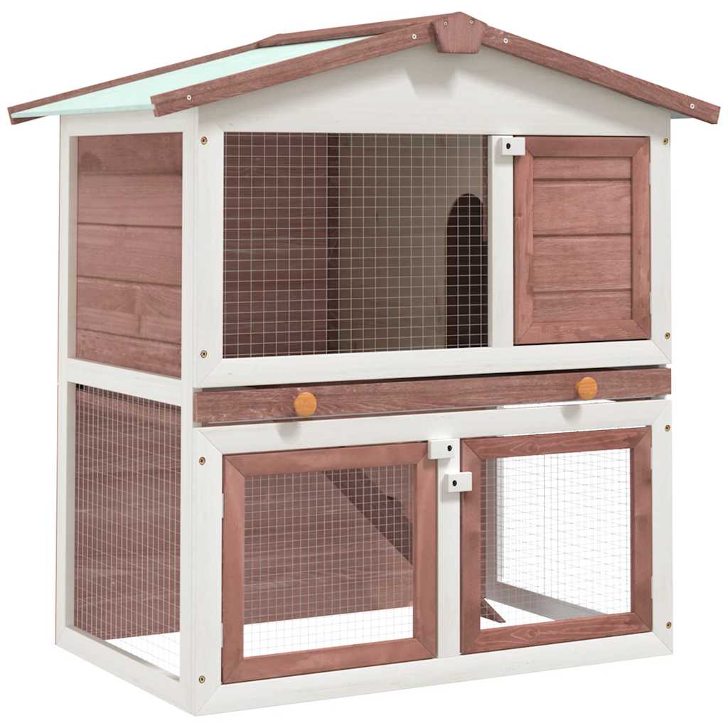 Casa De Animales Pequeños Jaula Conejera 3 Puertas Madera
