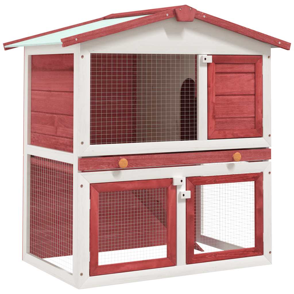 Casa De Animales Pequeños Jaula Conejera 3 Puertas Madera