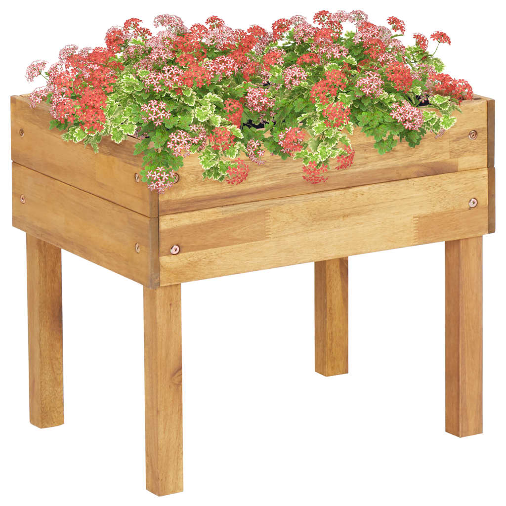 Jardinera Elevada De Madera Maciza De Acacia