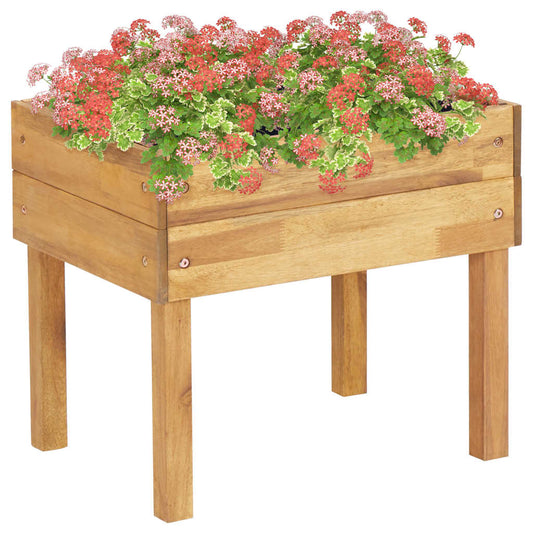 Jardinera Elevada De Madera Maciza De Acacia
