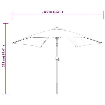 Sombrilla De Jardín Con Palo De Metal 300 Cm