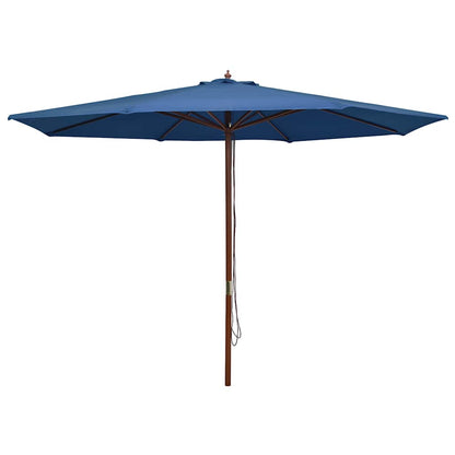 Sombrilla De Jardín Con Palo De Madera 350 Cm Gris