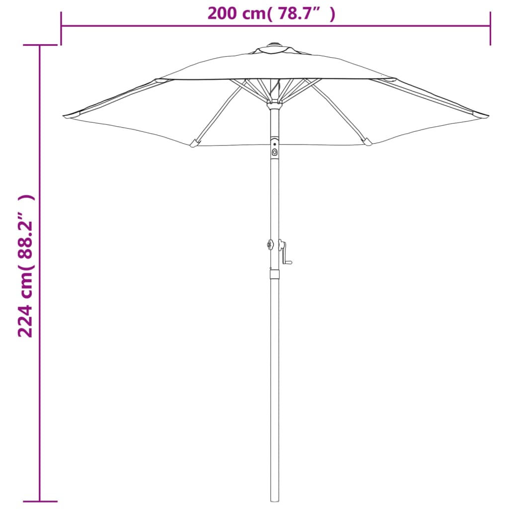 Sombrilla De Aluminio 200X224 Cm