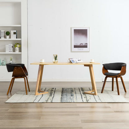 Sillas De Comedor 6 Uds Madera Curvada Y Cuero Sintético Crema