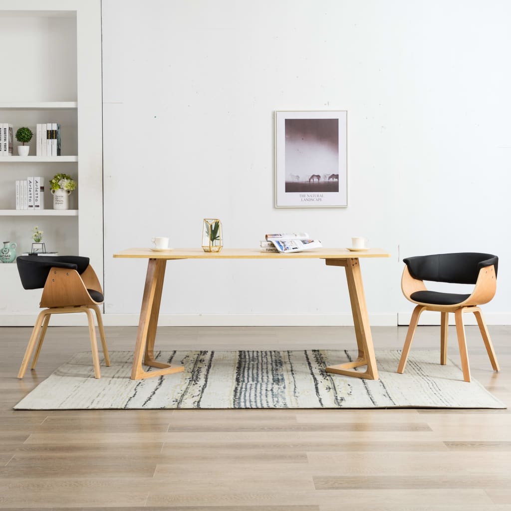 Sillas De Comedor 6 Uds Madera Curvada Y Cuero Sintético Crema