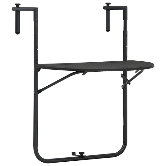 Mesa Balcón Colgante Plástico Aspecto Ratán 60X64X83,5Cm