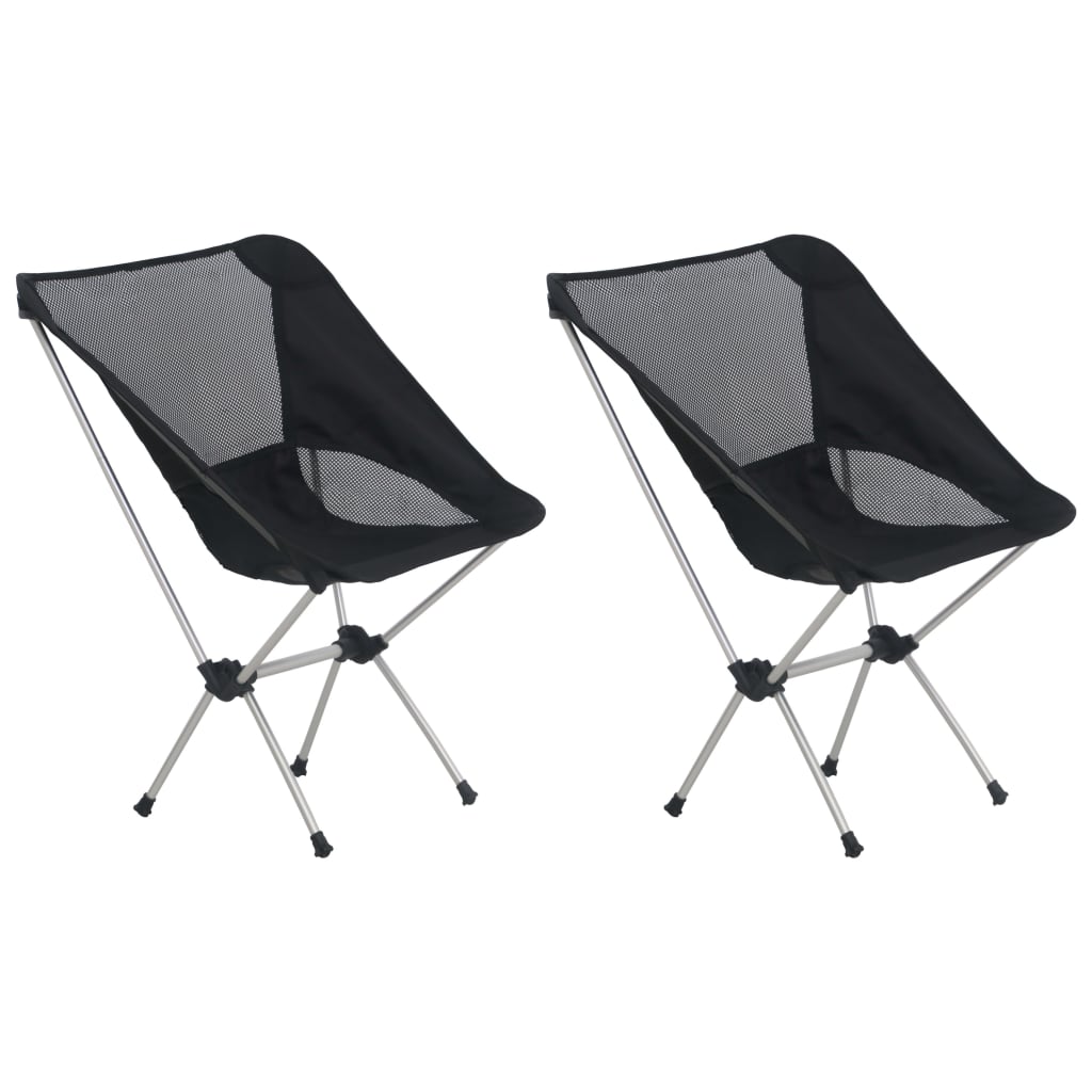 Sillas Camping Plegables 2 Uds Con Bolsa Aluminio 54X50X65 Cm