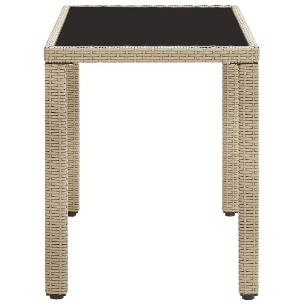 Mesa De Jardín De Ratán Sintético