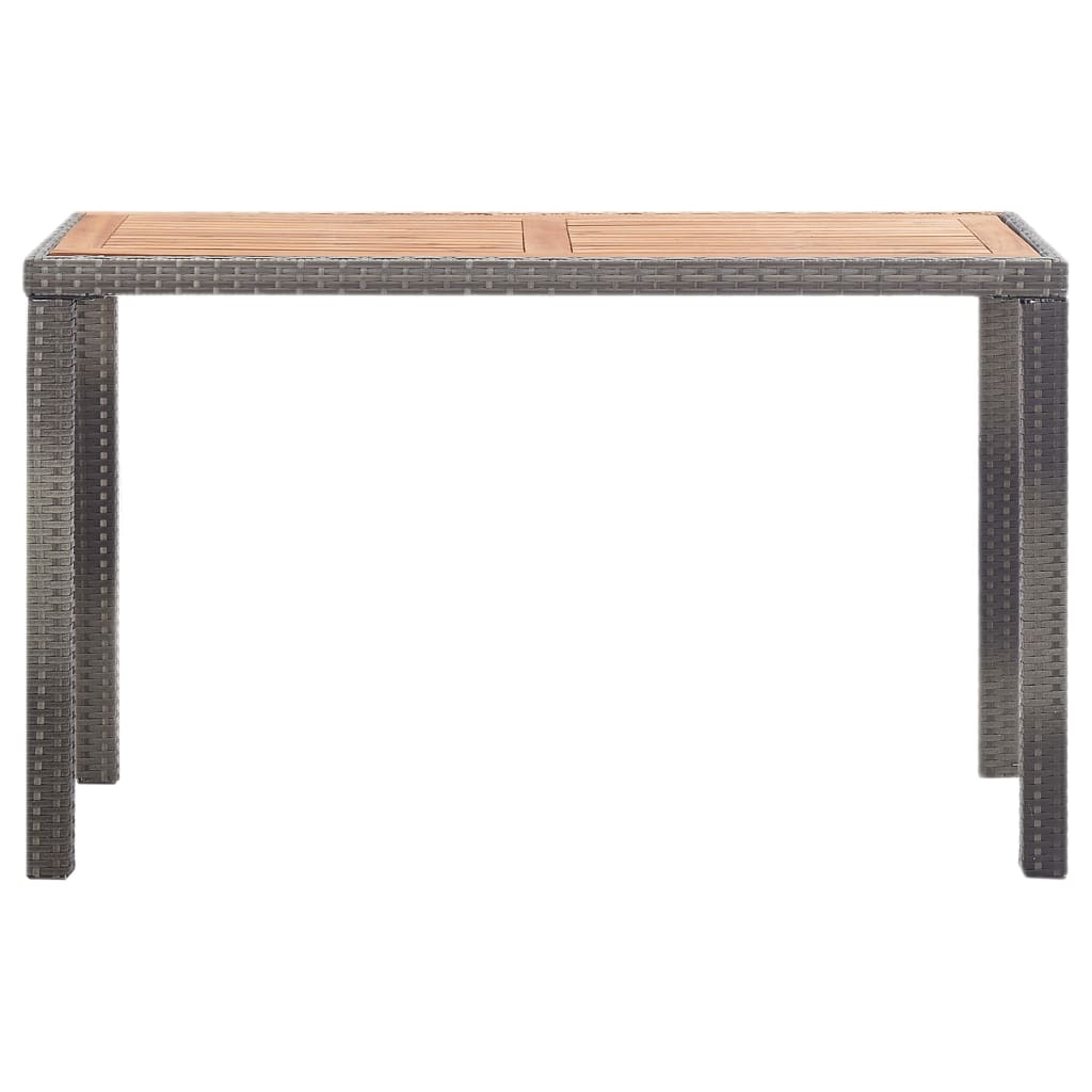 Mesa De Jardín Madera Maciza Acacia Gris Y Marrón
