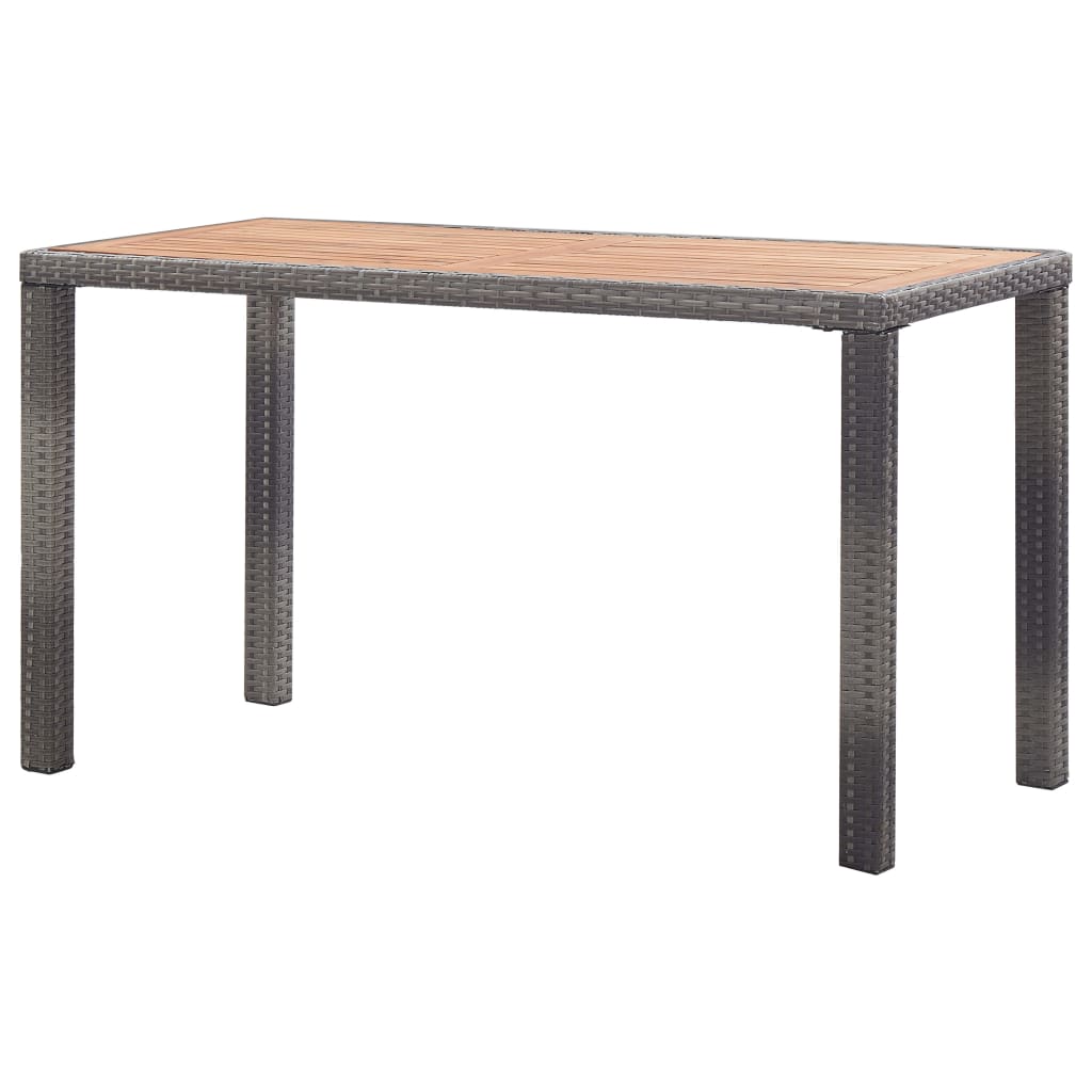 Mesa De Jardín Madera Maciza Acacia Gris Y Marrón