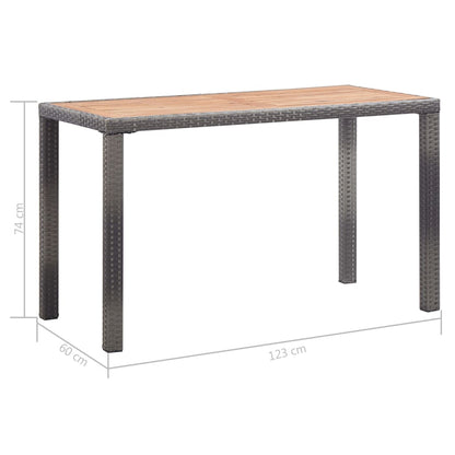 Mesa De Jardín Madera Maciza Acacia Gris Y Marrón