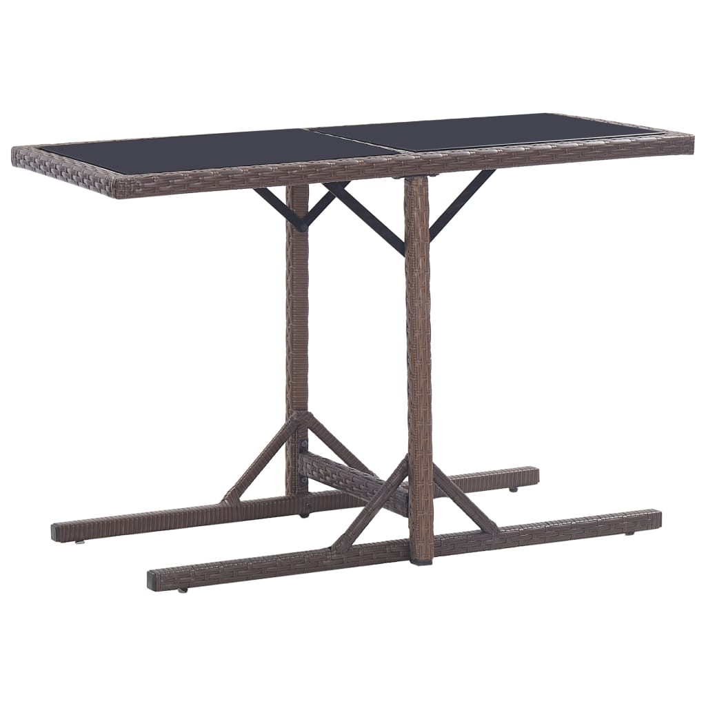 Mesa De Jardín Madera Maciza De Acacia Y Ratán Sintético Beige