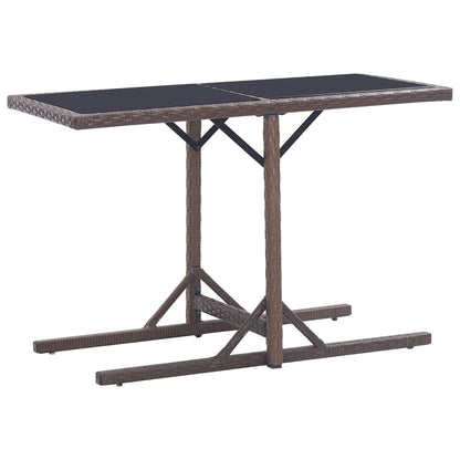 Mesa De Jardín Madera Maciza De Acacia Y Ratán Sintético Beige
