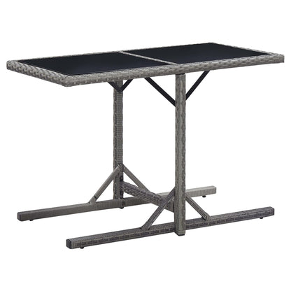 Mesa De Jardín Madera Maciza De Acacia Y Ratán Sintético Beige