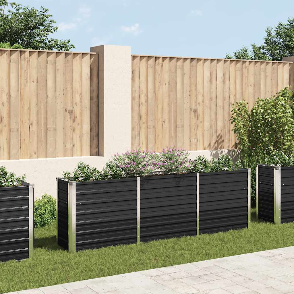 Jardinera Elevada Acero Galvanizado Gris 160X80X77Cm
