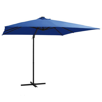 Sombrilla Voladiza Jardín Led Palo Acero Azul Azure