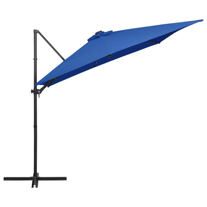 Sombrilla Voladiza Jardín Led Palo Acero Azul Azure