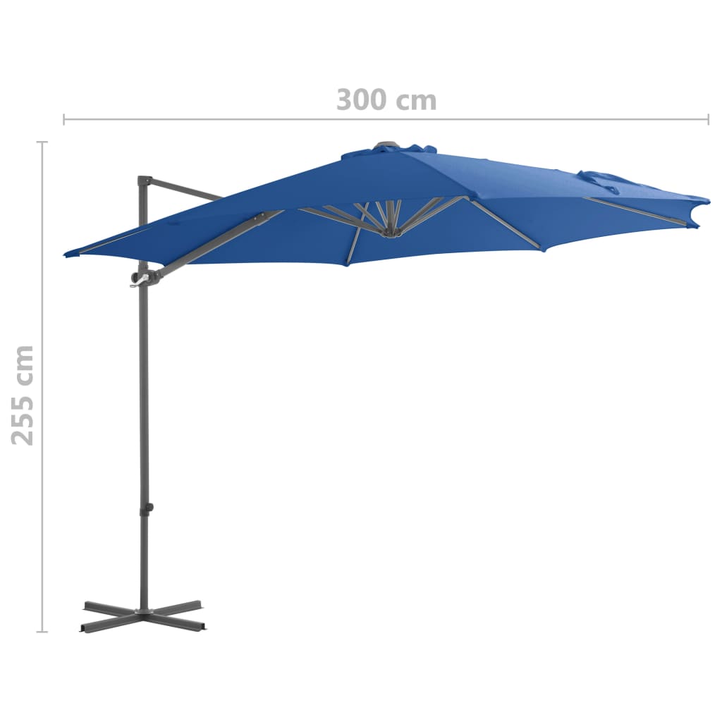 Sombrilla De Jardín Voladiza Palo De Acero Azure 300 Cm