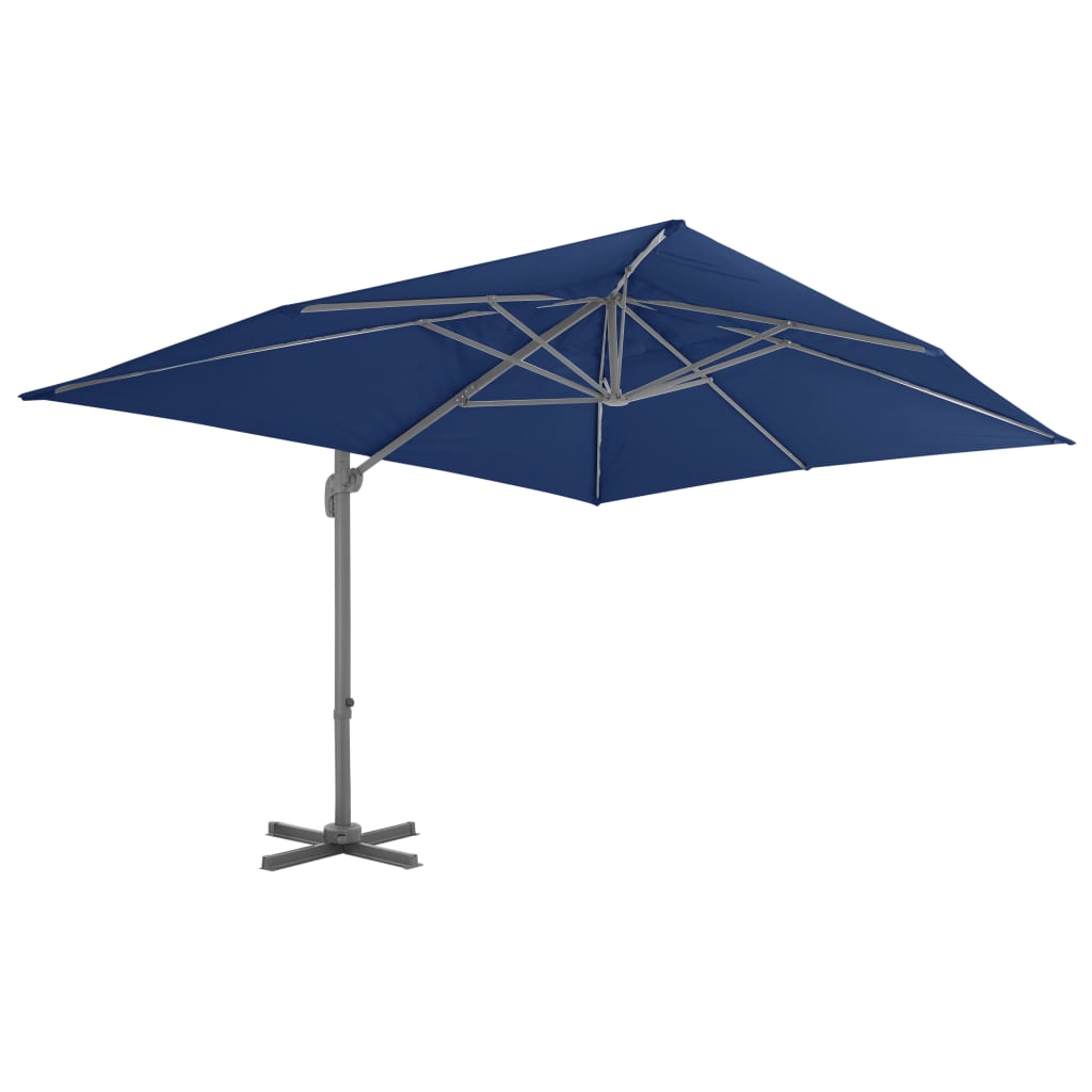 Sombrilla Voladiza De Jardín Poste De Aluminio Azul Azure 4X3 M
