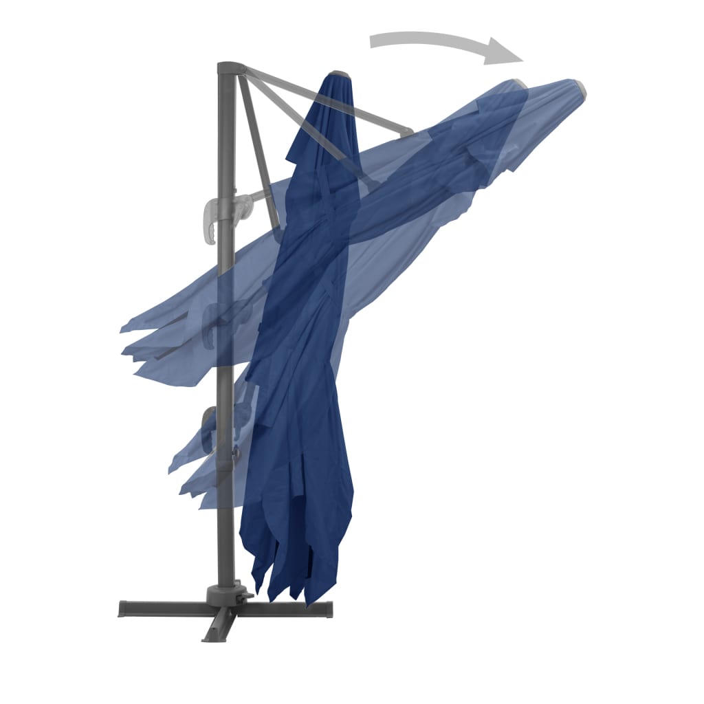 Sombrilla Voladiza De Jardín Poste De Aluminio Azul Azure 4X3 M