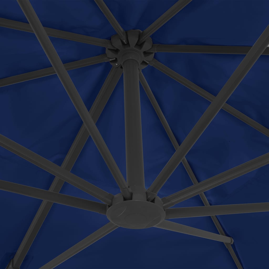 Sombrilla Voladiza De Jardín Poste De Aluminio Azul Azure 4X3 M