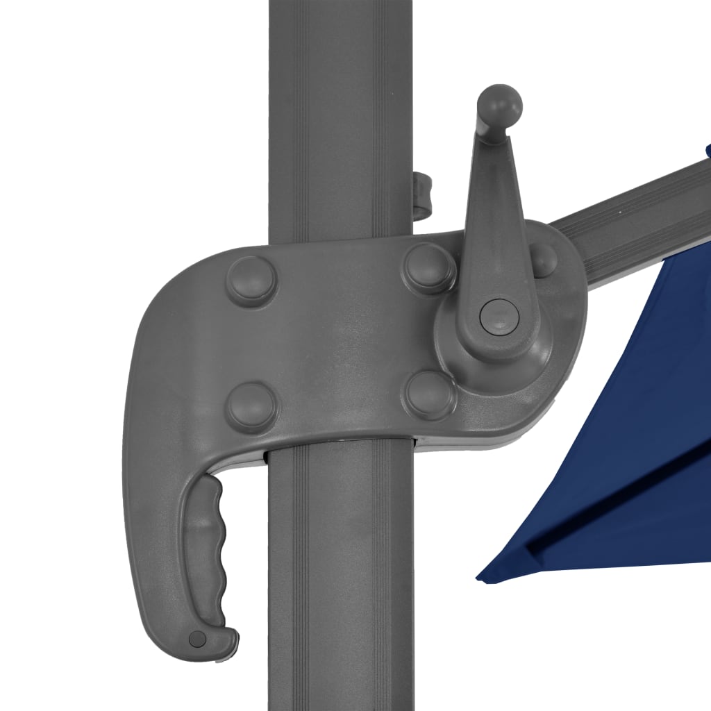 Sombrilla Voladiza De Jardín Poste De Aluminio Azul Azure 4X3 M