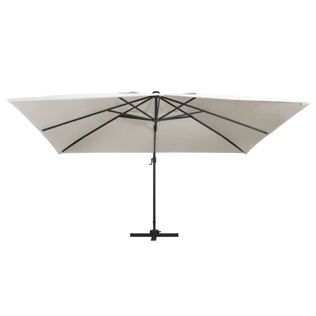 Sombrilla Voladiza Luces Led Y Poste Aluminio 4X3 M