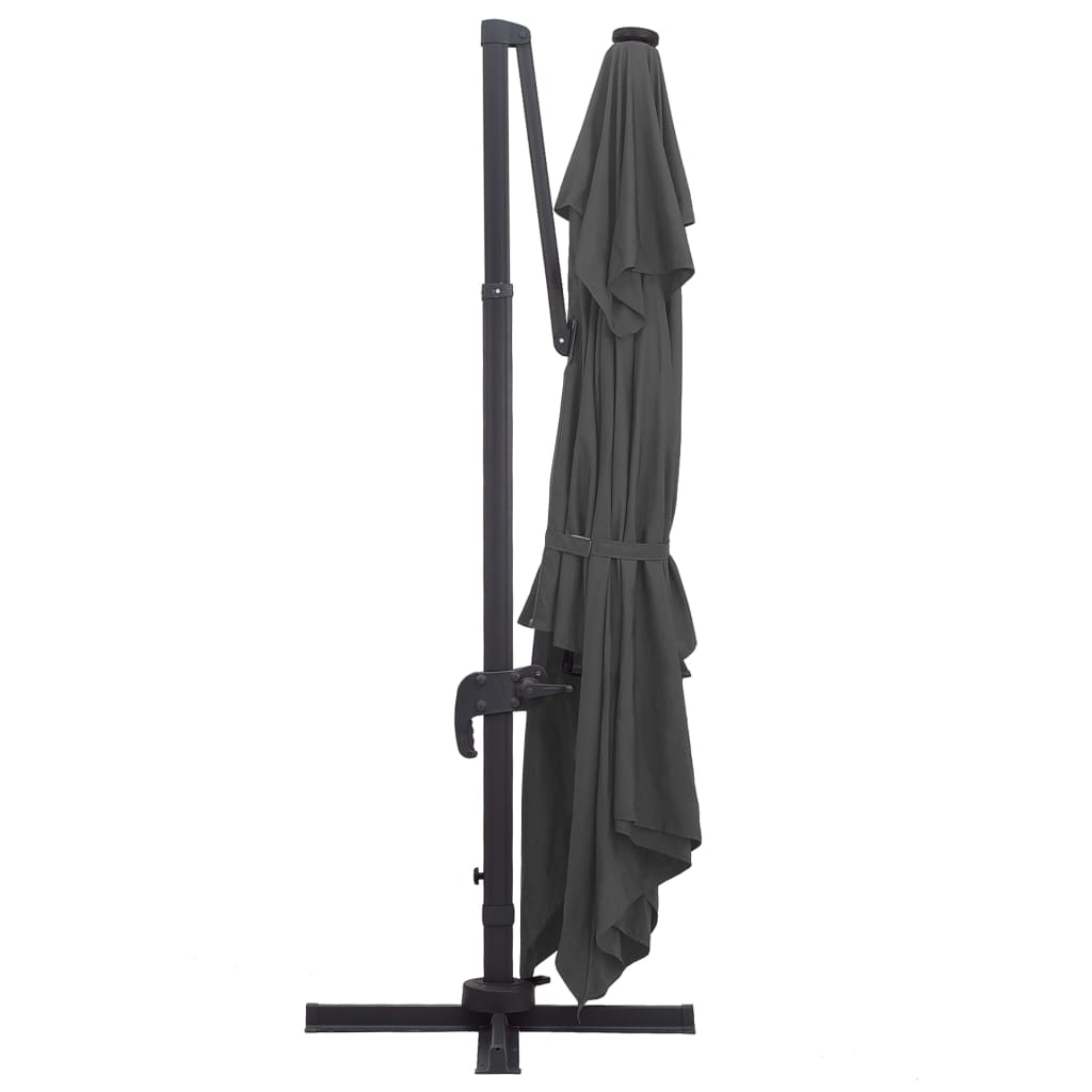 Sombrilla Voladiza Luces Led Poste Aluminio 4X3 M