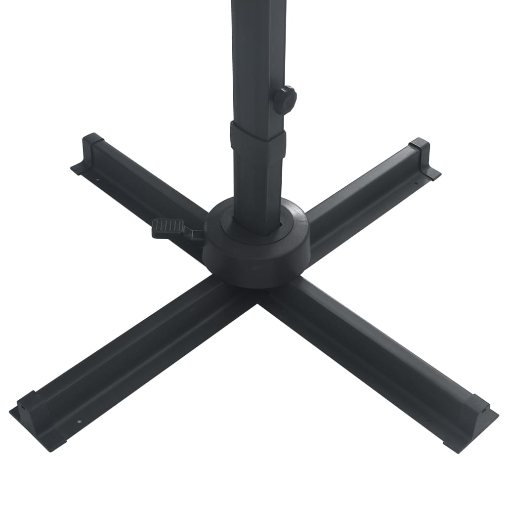 Sombrilla Voladiza Jardín Luces Led Poste Aluminio Taupe 4X3 M
