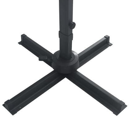 Sombrilla Voladiza Luces Led Y Poste Aluminio Negra 400X300 Cm