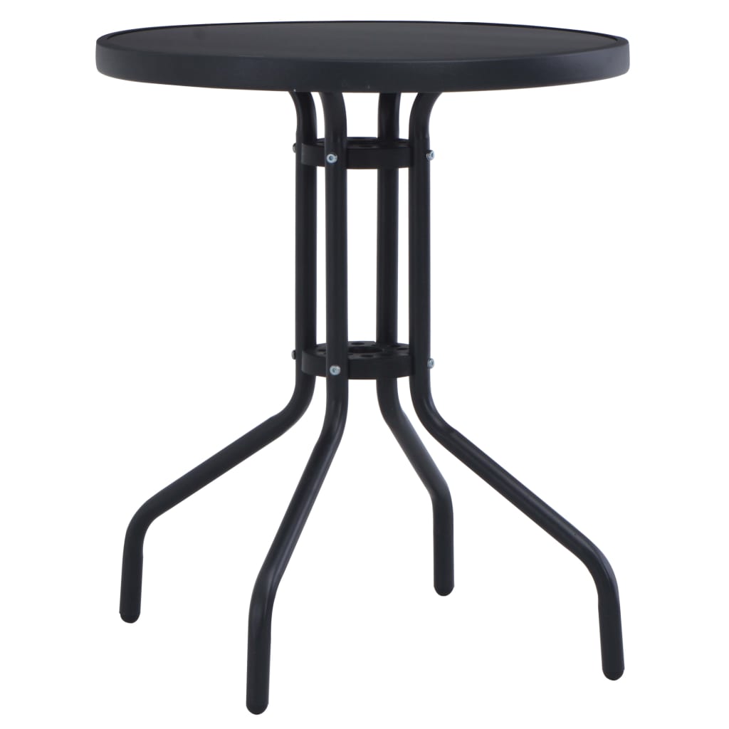 Mesa De Jardín Acero Y Vidrio 80 Cm