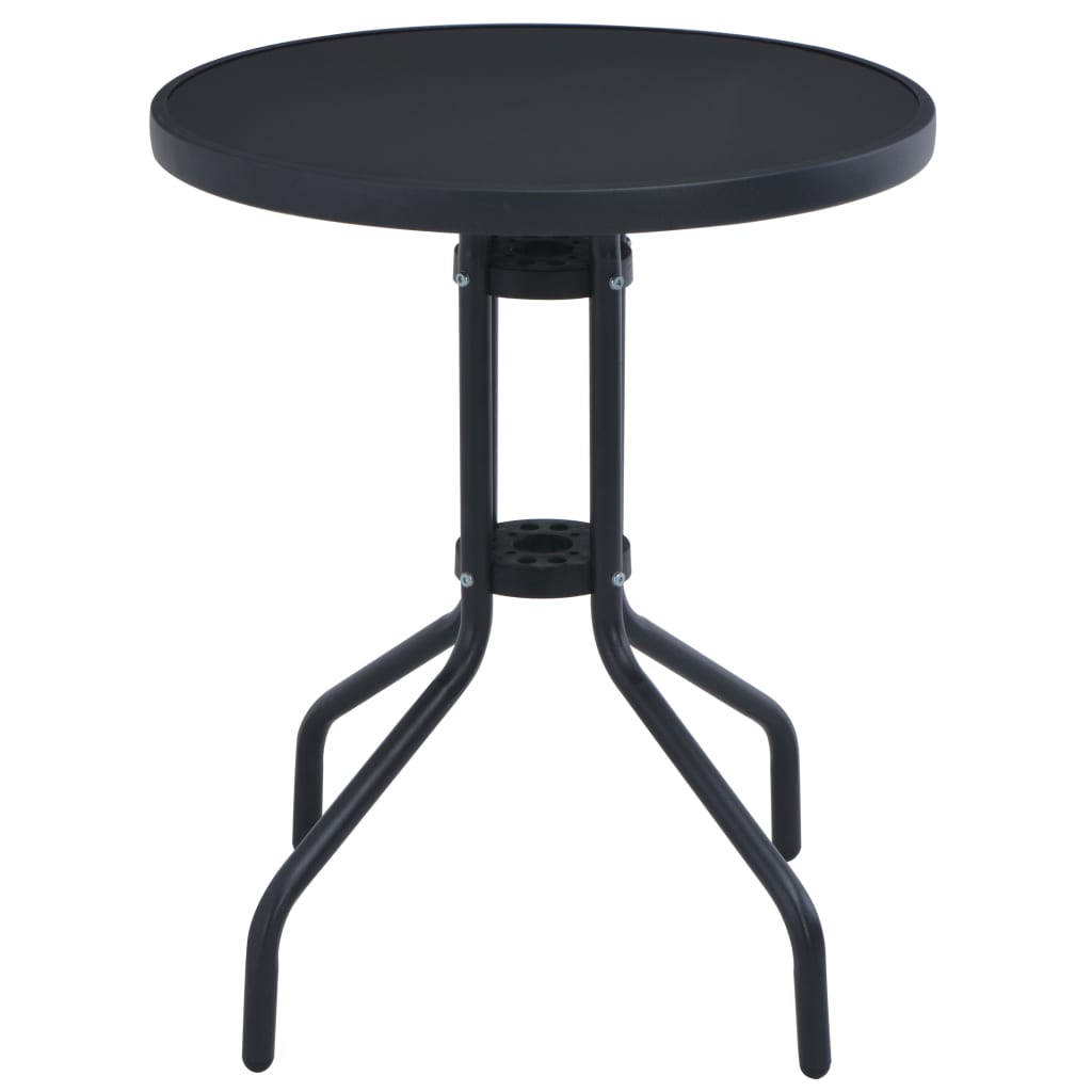 Mesa De Jardín Acero Y Vidrio 80 Cm