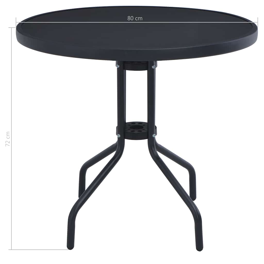 Mesa De Jardín Acero Y Vidrio 80 Cm