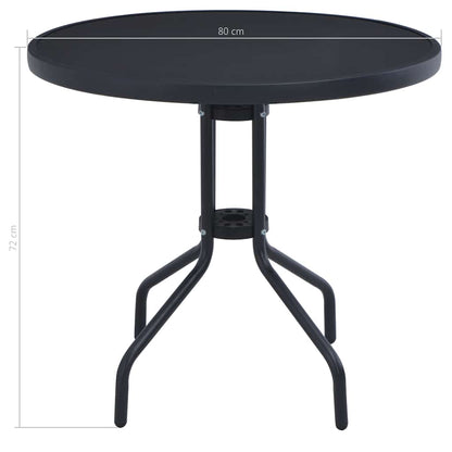 Mesa De Jardín Acero Y Vidrio 80 Cm