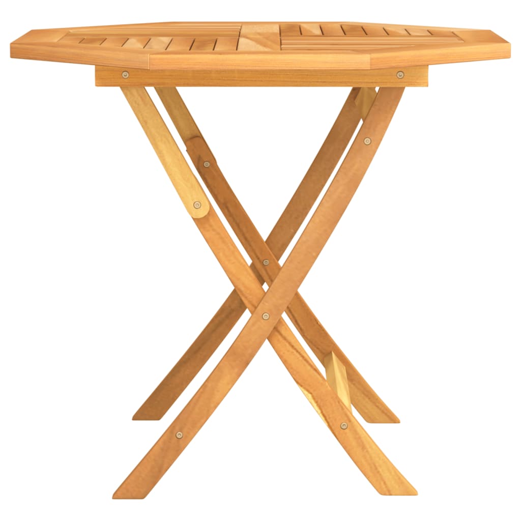 Mesa De Jardín Plegable Madera De Teca Maciza 85X85X76 Cm
